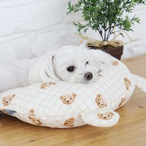 리토가토 반려동물 인견 아이스 반달 베개, 체크베어