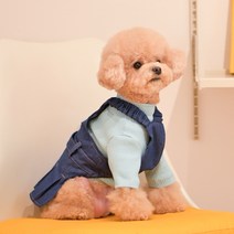 올치 강아지 데님 고무줄 멜빵 청치마 원피스 VOP6257, 다크블루