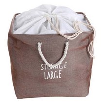 패브릭 사각 정리 수납 바구니, 브라운, 1개