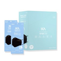 케이에이 프리미엄 황사방역 마스크 대형 KF94 블랙, 1개, 50개입
