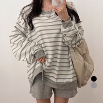 밀키버터 여성용 단가라 맨투맨 트레이닝 세트