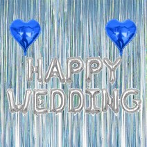 마켓감성 해피웨딩 하트 커튼 세트, 타입 5, 1세트