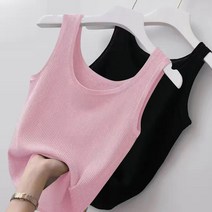 순잠 여성용 소프트 골지 나시 민소매 이너 티셔츠 2p