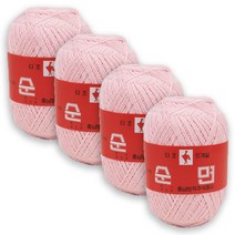 타조 순면 30수 구정뜨개실 4p, 116 베이비핑크, 4개