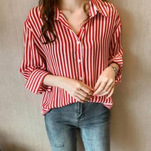 어썸풀 여성용 댄버 스트라이프 셔츠