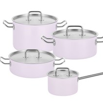 에델코첸 인덕션 통3중 뉴프로피 냄비 세트 300PROLASET1 4종, 프렌치라벤더, 편수 16cm + 양수 20cm + 전골 24cm + 곰솥 24cm
