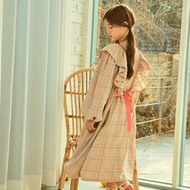 마틸다엔와이 여아용 이사벨 프릴 핑크 체크 원피스