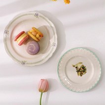이우아여사 프로방스의 오후 빈티지 플레이트 세트, 1세트, 프로방스 예쁜 접시 20 cm   프로방스 예쁜 접시 16 cm