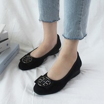 벨라노이 여성용 기모 안감 메탈 리본 장식 고무 몰드 겨울 플랫 슈즈 3cm