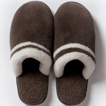 포근 방한 겨울 털 거실 슬리퍼, Brown