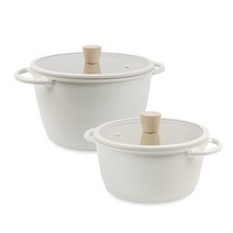 라체나 크림 IH 인덕션 냄비세트 2종, 양수 20cm + 24cm