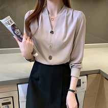 레몬소울 빅사이즈 체비 자개버튼 블라우스