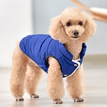 파스텔펫 강아지 베이직 극세사 패딩조끼, 블루