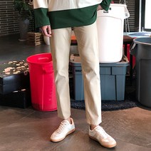 머시따 남성용 슬림일자 히든밴딩 코튼 면바지