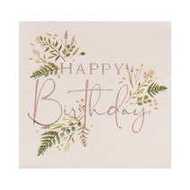 플로랄 Happy Birthday 장식용 냅킨 16p, 혼합색상, 1개