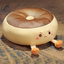 뷰넷 도톰폭신 표정 도넛 방석, 브라운 극대노