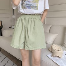 여성용 레몬소울 찰티 밴딩 와이드 반바지
