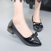 더나은날 여성용 화살 큐빅 말린 리본 단화 3cm YT_RI188