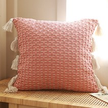 JCP 홈 데코 니트 테슬 쿠션커버