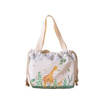 더플로우 소소감성 동화 일러스트 도시락가방 타입B 기린, 1개