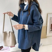 어썸풀 여성용 넌키 지퍼 아노락 티셔츠
