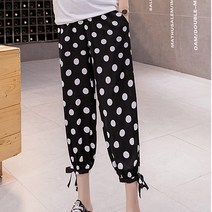 쉬폰 도트 패턴 9부 임부복하의