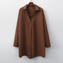 빅걸스토리 여성용 스판 롱 셔츠 남방