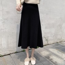 아이엠몽 여성용 데르앙 A라인 롱 니트 스커트