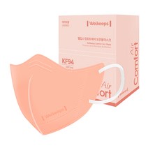 웰킵스 컴포트에어 보건용마스크 대형 KF94, 25개입, 1개, 소프트코랄