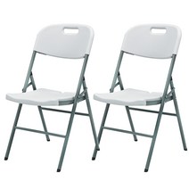 모션퍼니쳐 아웃탑 브로몰딩 접이식의자 2p, 화이트, 2개