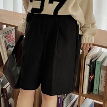 프롬미스 여성용 브리케 모직 5부 버뮤다 팬츠