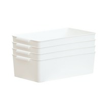 보노하우스 리빙 그립 바스켓 M, 화이트, 4개