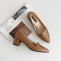 잭앤질 수제 뾰족코 통굽 펌프스 5cm JC2651