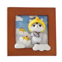 하우엘 DIY 수제 액자 만들기 니들양모펠트 세트, 1개, 다람쥐 + 병아리