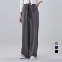 어썸어라운드 여성용 핀스트라이프 와이드 밴딩 팬츠