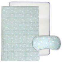 화모 부드러운 모달 유아 매쉬매트 + 매쉬베개, 달빛병아리