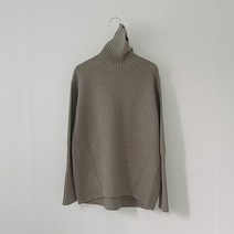 어반프랑 여성용 멜팅 양두 터틀넥 골지 목폴라 언발 니트