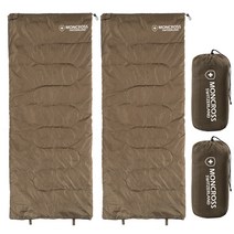 몽크로스 컴팩트 베른 캠핑 침낭 + 압축가방 세트, 2세트, 카키브라운