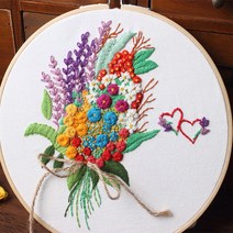 위즈앤위즈 누구나 DIY 프랑스자수 패키지 20cm, 써클플라워 03, 1개