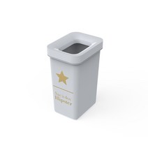 씨에스리빙 힙스터 오픈 사각 휴지통 10L, 그레이, 1개