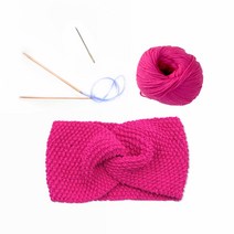 멜로우 뜨개질 DIY 패키지 나비 헤어밴드, 1세트, 핫핑크