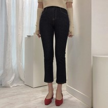 체리체리 여성용 슬림 일자핏 딥 생지 데님 청바지