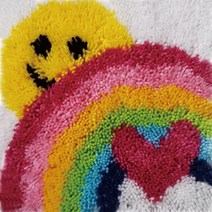 예끼유엘스타일 스킬자수 쪼꼬미 방석 DIY 패키지 30 x 30 cm, E9스마일무지개