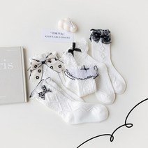 여아용 아이뿜 리본 레이스 소녀 양말 5종세트 B204