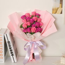 아스파시아 다비데 장미 비누꽃 20송이 꽃다발, 딥핑크