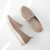 르본디 여성용 통굽 발편한 키높이 니트 슬립온