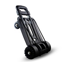 우레탄 바퀴 접이식 핸드카트, 750x450검정중형, 손잡이O 대차, PVC바퀴