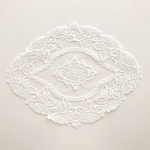 새벽노을 마들렌 프렌치 레이스 협탁 콘솔 식탁 매트, 화이트, S(26 x 22cm)