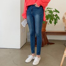 핑크시슬리 여성용 젤리 더블버튼 하이 스키니진