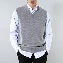 디엘크리 남성용 오버핏 니트 베스트 조끼